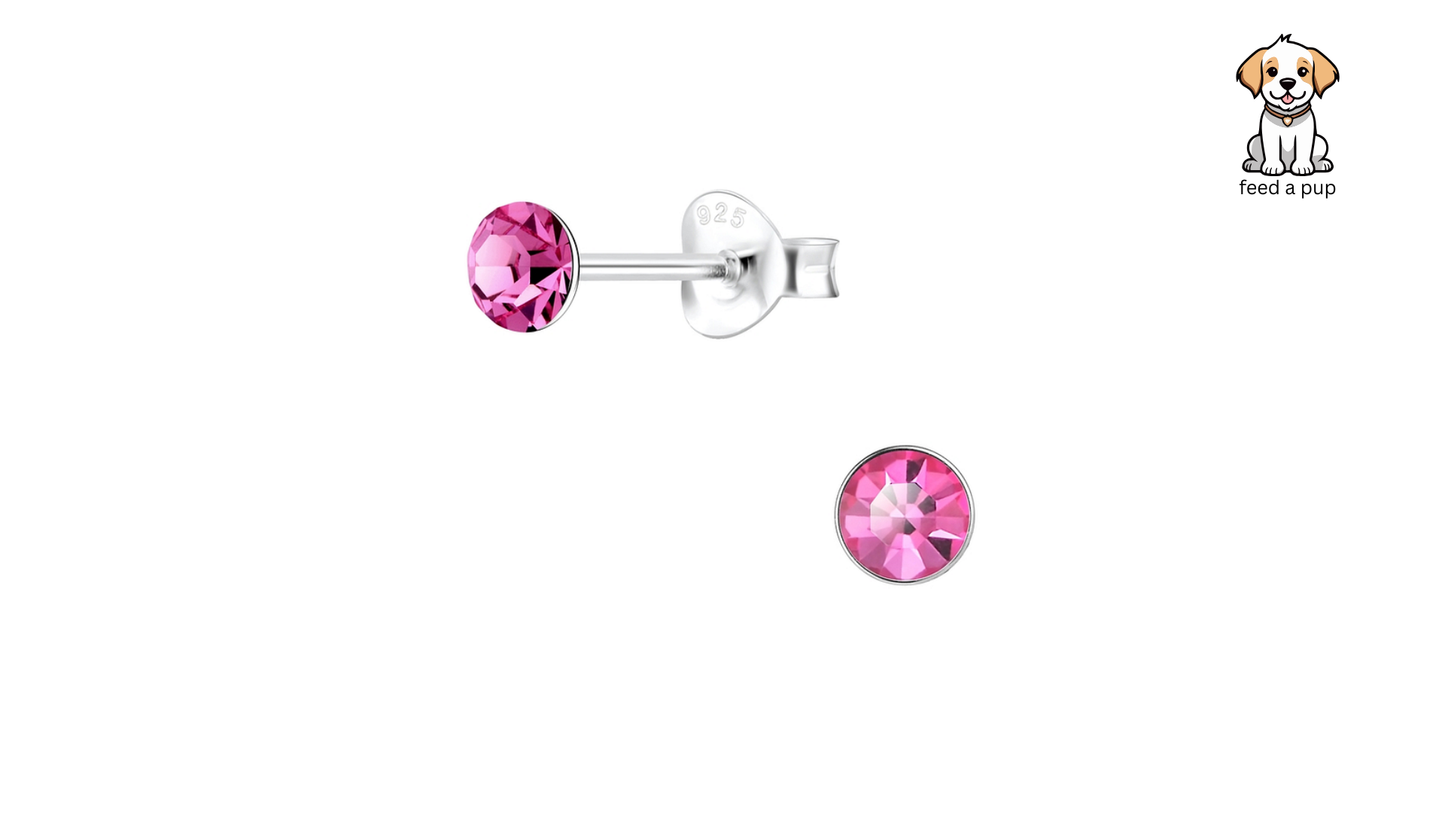 Timeless 4mm Round Studs - Rose