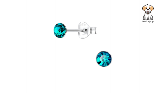 Timeless 4mm Round Studs - Blue