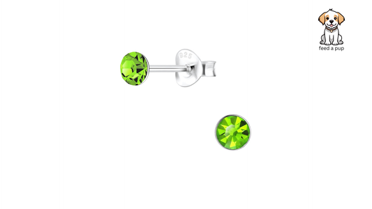 Timeless 4mm Round Studs - Peridot