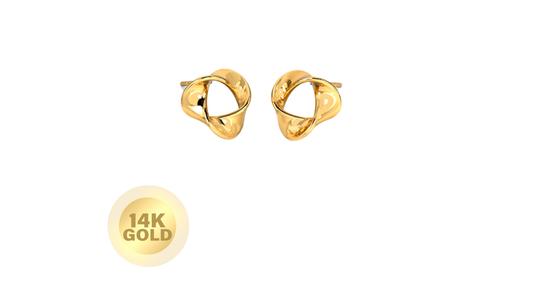 14K Solid Gold Knot Studs